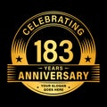 183 years anniversary celebration design template. 183rd logo vector illustrations. Royalty Free Stock Photo