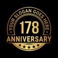 178 years anniversary. 178th anniversary logo design template. Vector and illustration. Royalty Free Stock Photo