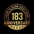 183 years anniversary. 183rd anniversary logo design template. Vector and illustration. Royalty Free Stock Photo