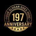 197 years anniversary. 197th anniversary logo design template. Vector and illustration. Royalty Free Stock Photo