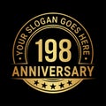 198 years anniversary. 198th anniversary logo design template. Vector and illustration. Royalty Free Stock Photo