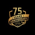 75 years anniversary celebration design template. 75th anniversary logo. Vector and illustration.