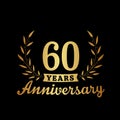 60 years anniversary celebration logotype. 60th anniversary logo. Vector and illustration.