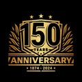 150 years anniversary celebration shield design template. 150th anniversary logo. Vector and illustration.