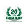 20 years anniversary. Elegant anniversary design. 20th years logo. Royalty Free Stock Photo
