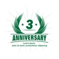 3 years anniversary. Elegant anniversary design. 3rd years logo. Royalty Free Stock Photo
