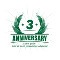 3 years anniversary. Elegant anniversary design. 3rd years logo. Royalty Free Stock Photo