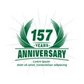 157 years anniversary. Elegant anniversary design. 157th years logo. Royalty Free Stock Photo