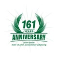 161 years anniversary. Elegant anniversary design. 161st years logo.