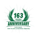 163 years anniversary. Elegant anniversary design. 163rd years logo. Royalty Free Stock Photo