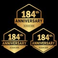 184 years anniversary celebration logotype. 184th anniversary logo collection Royalty Free Stock Photo