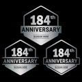 184 years anniversary celebration logotype. 184th anniversary logo collection Royalty Free Stock Photo