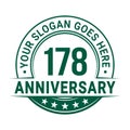 178 years anniversary. 178th anniversary logo design template. Vector and illustration. Royalty Free Stock Photo