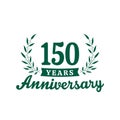 150 years anniversary celebration logotype. 150th anniversary logo. Vector and illustration.