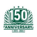 150 years anniversary celebration shield design template. 150th anniversary logo. Vector and illustration.