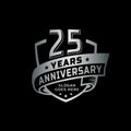25 years anniversary celebration design template. 25th anniversary logo. Vector and illustration. Royalty Free Stock Photo
