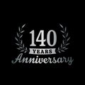 140 years anniversary celebration logotype. 140th anniversary logo. Vector and illustration.