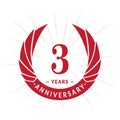 3 years anniversary design template. Elegant anniversary logo design. Three years logo. Royalty Free Stock Photo