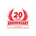20 years anniversary. Elegant anniversary design. 20th years logo. Royalty Free Stock Photo