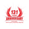 131 years anniversary. Elegant anniversary design. 131st years logo. Royalty Free Stock Photo