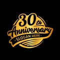 30 years anniversary design template. Vector and illustration. 30th logo. Royalty Free Stock Photo