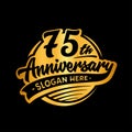 75 years anniversary design template. Vector and illustration. 75th logo. Royalty Free Stock Photo