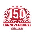 150 years anniversary celebration shield design template. 150th anniversary logo. Vector and illustration.