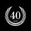 40 years anniversary design template. Elegant anniversary logo design. Forty years logo.