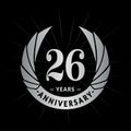 26 years anniversary design template. Elegant anniversary logo design. Twenty-six years logo. Royalty Free Stock Photo