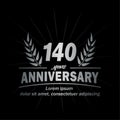 140th anniversary design template. 140th years vector and illustration.