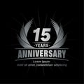 15 years anniversary. Elegant anniversary design. 15th years logo. Royalty Free Stock Photo