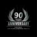 90 years anniversary. Elegant anniversary design. 90th years logo.