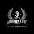 3 years anniversary. Elegant anniversary design. 3rd years logo. Royalty Free Stock Photo