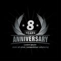 8 years anniversary. Elegant anniversary design. 8th years logo.
