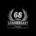 68 years anniversary. Elegant anniversary design. 68th years logo. Royalty Free Stock Photo