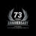 73 years anniversary. Elegant anniversary design. 73rd years logo. Royalty Free Stock Photo
