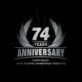 74 years anniversary. Elegant anniversary design. 74th years logo.