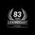 83 years anniversary. Elegant anniversary design. 83rd years logo. Royalty Free Stock Photo