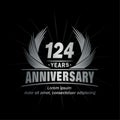 124 years anniversary. Elegant anniversary design. 124th years logo.