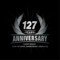 127 years anniversary. Elegant anniversary design. 127th years logo. Royalty Free Stock Photo