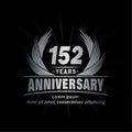 152 years anniversary. Elegant anniversary design. 152nd years logo. Royalty Free Stock Photo