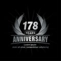 178 years anniversary. Elegant anniversary design. 178th years logo. Royalty Free Stock Photo