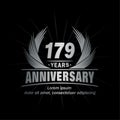 179 years anniversary. Elegant anniversary design. 179th years logo. Royalty Free Stock Photo