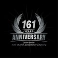 161 years anniversary. Elegant anniversary design. 161st years logo.