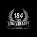 184 years anniversary. Elegant anniversary design. 184th years logo. Royalty Free Stock Photo
