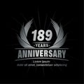189 years anniversary. Elegant anniversary design. 189th years logo. Royalty Free Stock Photo