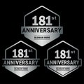 181 years anniversary celebration logotype. 181st anniversary logo collection Royalty Free Stock Photo