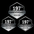 197 years anniversary celebration logotype. 197th anniversary logo collection Royalty Free Stock Photo