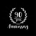 90 years anniversary design template. Ninety years anniversary celebrating design template.