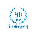 90 years anniversary design template. Ninety years anniversary celebrating design template.